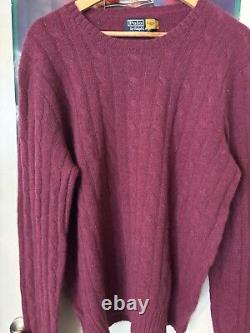 Vintage Burgundy Polo Ralph Lauren Cashmere Sweater Size Large