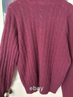 Vintage Burgundy Polo Ralph Lauren Cashmere Sweater Size Large