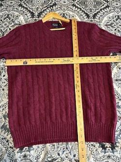 Vintage Burgundy Polo Ralph Lauren Cashmere Sweater Size Large