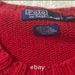 Vintage Classic Ralph Lauren Polo Bear Hand Knit Sweater 2001 XXL