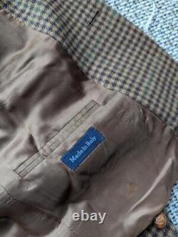 Vintage ITALY made POLO ralph lauren ANGORA tweed wool 38R brown jacket blazer