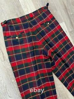 Vintage Made in USA Polo Ralph Lauren Tartan Plaid Cotton Pants 32x30