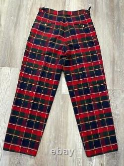Vintage Made in USA Polo Ralph Lauren Tartan Plaid Cotton Pants 32x30
