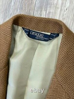 Vintage Made in USA Polo Ralph Lauren Wool Jacket 41R Brown Blazer