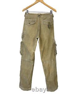 Vintage Mens POLO RALPH LAUREN Corduroy Cargo Pants Beige Size 34/30
