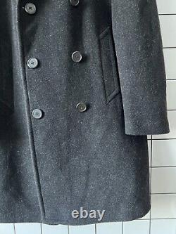Vintage Mens POLO RALPH LAUREN Double Breasted Over Coat Wool Grey Size 40 50 L