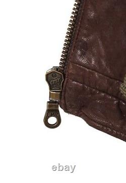 Vintage Mens POLO RALPH LAUREN Harrington Jacket Leather Brown Size S