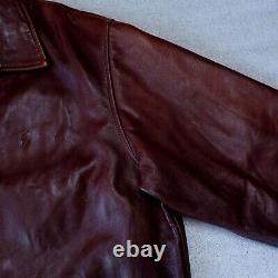 Vintage Mens POLO RALPH LAUREN Jacket Coat Leather Brown Size L