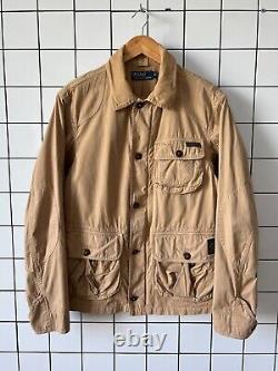 Vintage Mens POLO RALPH LAUREN Jacket Work Utility Cargo Chore Coat Beige Size S