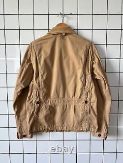 Vintage Mens POLO RALPH LAUREN Jacket Work Utility Cargo Chore Coat Beige Size S