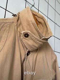 Vintage Mens POLO RALPH LAUREN Jacket Work Utility Cargo Chore Coat Beige Size S