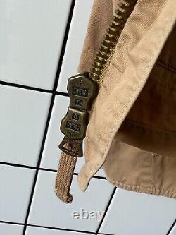 Vintage Mens POLO RALPH LAUREN Jacket Work Utility Cargo Chore Coat Beige Size S