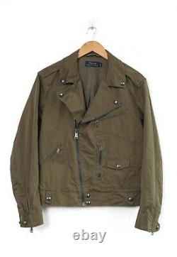 Vintage Mens POLO RALPH LAUREN Motorcycle Jacket Biker Green Size M