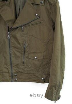 Vintage Mens POLO RALPH LAUREN Motorcycle Jacket Biker Green Size M