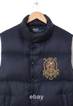 Vintage Mens POLO RALPH LAUREN Puffer Vest Gilet Navy Blue Size L