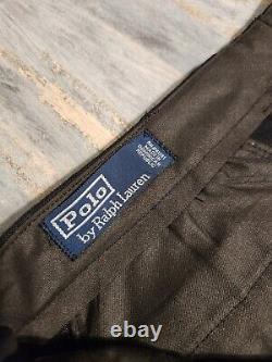 Vintage NEW Polo Ralph Lauren Mens Pants Black 38X30 Pleated Cuffed 100% Linen