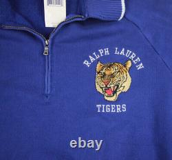 Vintage NWT 90s Polo Sport Ralph Lauren Tigers 1/4 Zip Pullover Med Embroidered
