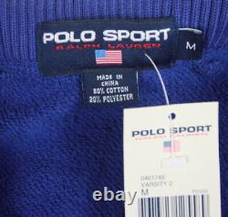 Vintage NWT 90s Polo Sport Ralph Lauren Tigers 1/4 Zip Pullover Med Embroidered