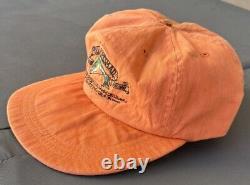 Vintage Orange Ralph Lauren Polo Country Sportsman Hat Cap Long Bill Fishing XL
