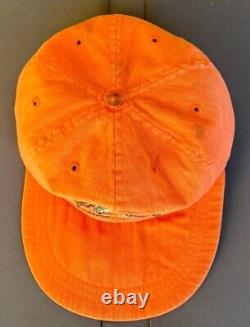 Vintage Orange Ralph Lauren Polo Country Sportsman Hat Cap Long Bill Fishing XL