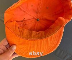 Vintage Orange Ralph Lauren Polo Country Sportsman Hat Cap Long Bill Fishing XL
