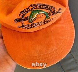 Vintage Orange Ralph Lauren Polo Country Sportsman Hat Cap Long Bill Fishing XL