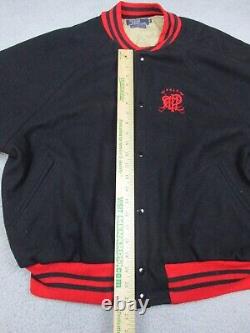 Vintage POLO RALPH LAUREN Adult XL Wool Bomber Varsity Jacket Crest Logo Lined