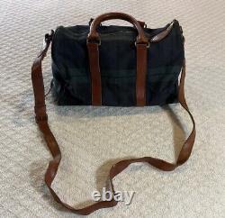 Vintage POLO RALPH LAUREN Blackwatch Plaid Handbag Boston Bag