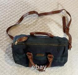 Vintage POLO RALPH LAUREN Blackwatch Plaid Handbag Boston Bag