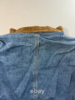 Vintage POLO RALPH LAUREN Denim Jean Wool Jacket XL Corduroy Collar Made in USA