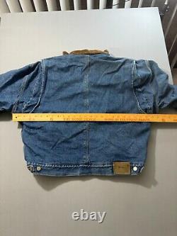 Vintage POLO RALPH LAUREN Denim Jean Wool Jacket XL Corduroy Collar Made in USA