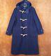 Vintage Polo Ralph Lauren Mens Coat Medium Navy Duffle Trench Toggle Hooded Wool