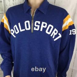 Vintage POLO RALPH LAUREN SPORT Sweatshirt Spell Out Men XL Stadium 92 93 RARE