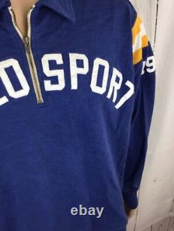 Vintage POLO RALPH LAUREN SPORT Sweatshirt Spell Out Men XL Stadium 92 93 RARE