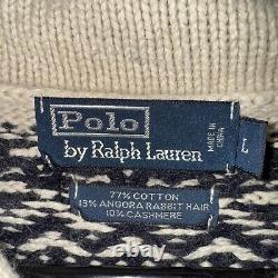 Vintage POLO RALPH LAUREN Sweater Women Neck Warmer, Large, CASHMERE/RABBIT HAIR