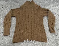 Vintage POLO Ralph Lauren Cardigan Sweater Tan Mens Size Medium Camel Hair