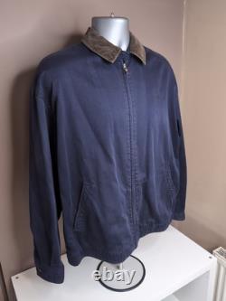 Vintage POLO Ralph Lauren Harrington Jacket Blue Size Medium Zip Up