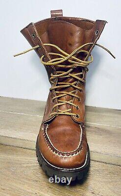 Vintage POLO Ralph Lauren Leather Bench Made Tall Boots Mens 9D Vibram