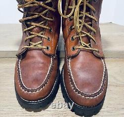 Vintage POLO Ralph Lauren Leather Bench Made Tall Boots Mens 9D Vibram