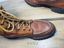 Vintage POLO Ralph Lauren Leather Bench Made Tall Boots Mens 9D Vibram