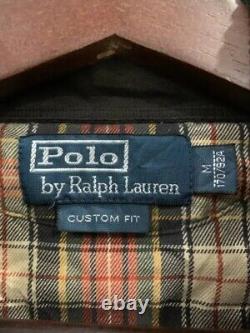 Vintage POLO Ralph Lauren MOTORCYCLE RIDERS CLUB Patch Rugby Shirt Rare MED