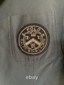 Vintage POLO Ralph Lauren Mens Blazer XL Black Emblem Patch Cotton Sports Coat