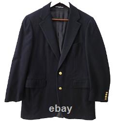 Vintage POLO Ralph Lauren Mens Wool Blazer Fits S Navy Blue Gold Metal Buttons