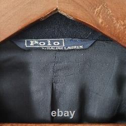 Vintage POLO Ralph Lauren Mens Wool Blazer Fits S Navy Blue Gold Metal Buttons