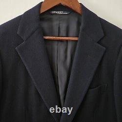 Vintage POLO Ralph Lauren Mens Wool Blazer Fits S Navy Blue Gold Metal Buttons
