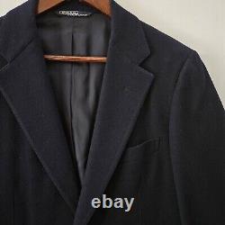 Vintage POLO Ralph Lauren Mens Wool Blazer Fits S Navy Blue Gold Metal Buttons