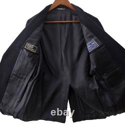 Vintage POLO Ralph Lauren Mens Wool Blazer Fits S Navy Blue Gold Metal Buttons