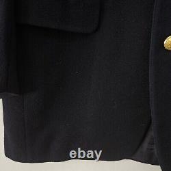 Vintage POLO Ralph Lauren Mens Wool Blazer Fits S Navy Blue Gold Metal Buttons