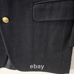 Vintage POLO Ralph Lauren Mens Wool Blazer Fits S Navy Blue Gold Metal Buttons