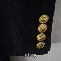 Vintage POLO Ralph Lauren Mens Wool Blazer Fits S Navy Blue Gold Metal Buttons